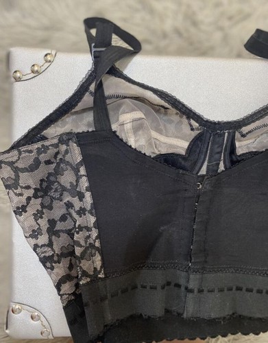 Vintage 50s Black lace bra bustier carnival creations Huge Me 38b - Picture 3 of 7