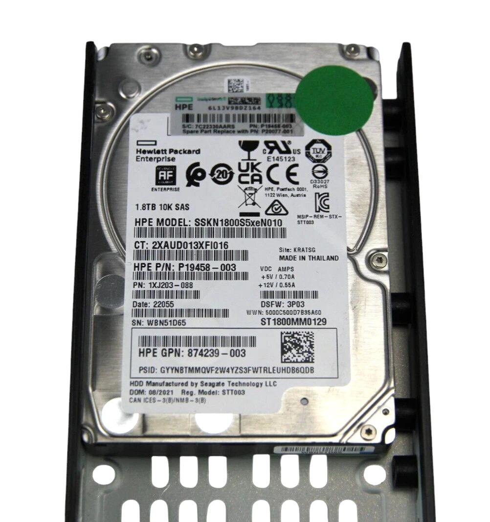 HPE 3PAR StoreServ 8000 1.8TB 10K SAS 12Gb/s SFF 2.5