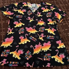 Womens Disney Scrub Top The Lion King Simba Just Can  t Wait To Be King Size S