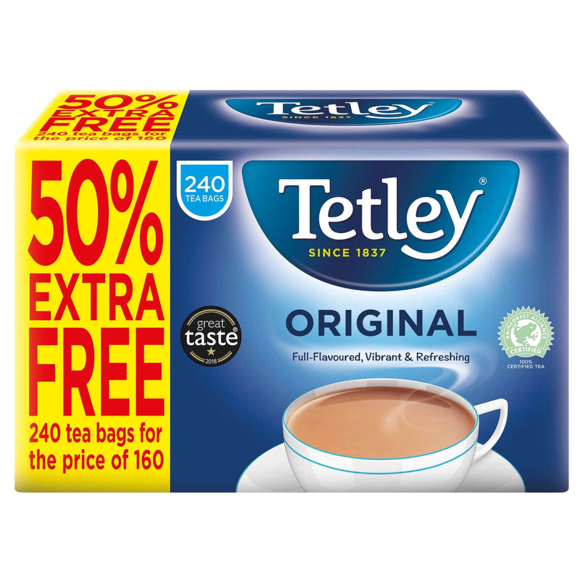 Tetley Tea Bags (Pack of72,120,240 440,1100) Black Tea, Fast Free