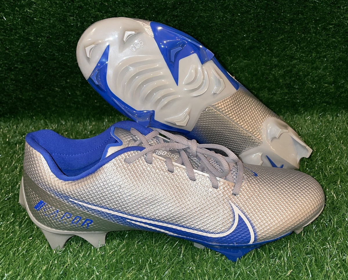 Nike Vapor Edge Speed 360 Silver Blue Football Cleats Size 9