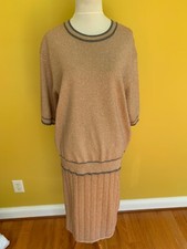 NWT Marc Jacobs Collection  ($700 retail) knit top, skirt set in peach and gold