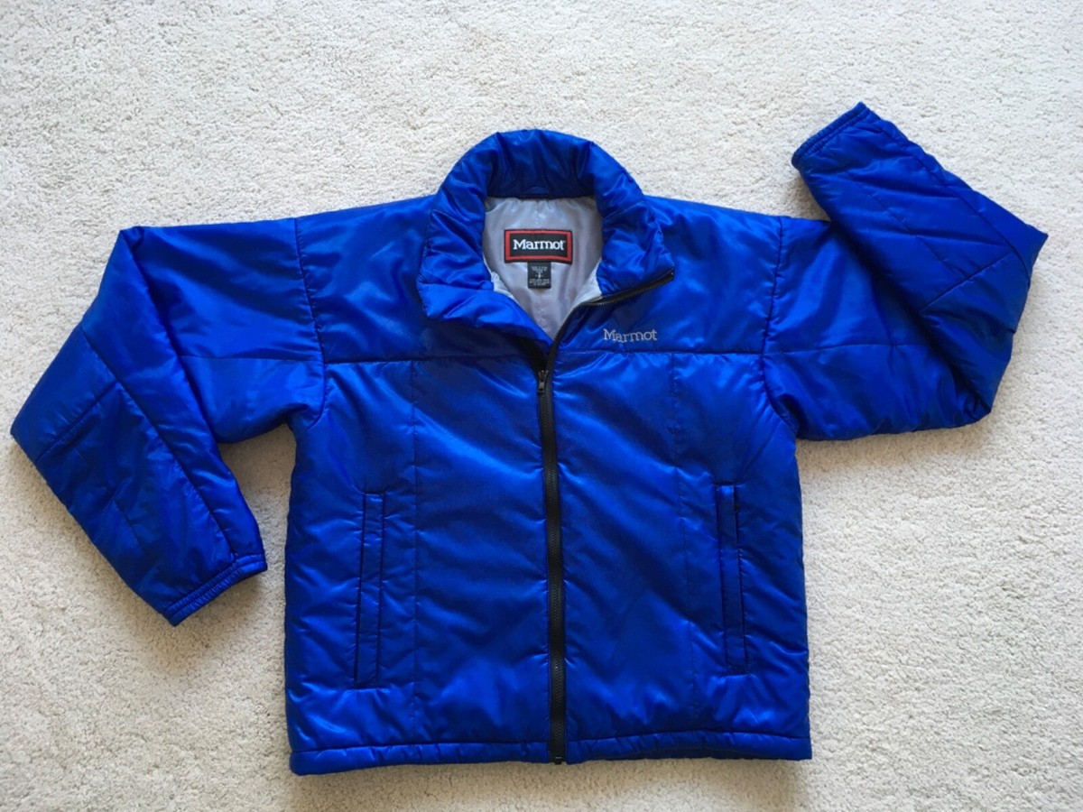 MENS MARMOT PUFFER JACKET IN ROYAL BLUE SIZE S IN EXCELLENT CLEAN
