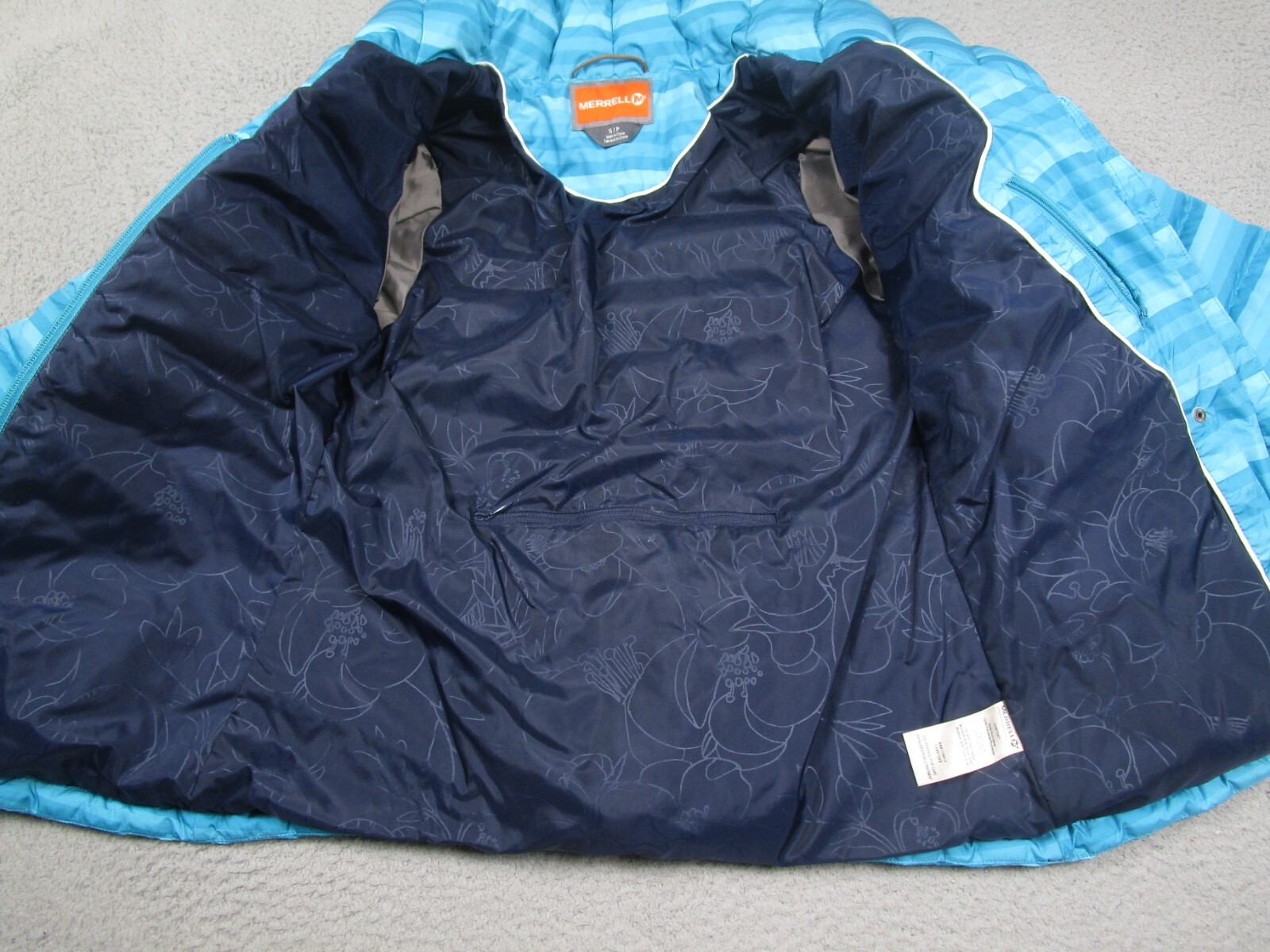 Merrell Down Jacket Womens Small Blue Striped Ful… - image 7