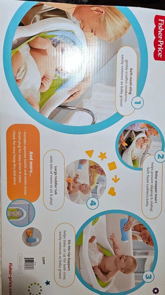 Fisher-Price CHM32 Bath Tub - Green/White - Image 3 of 4