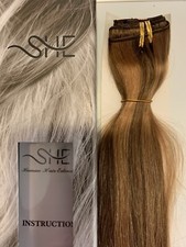 Human Hair Extensions 7 Pieces Clip In. 100 Grams , 18  color 6-27