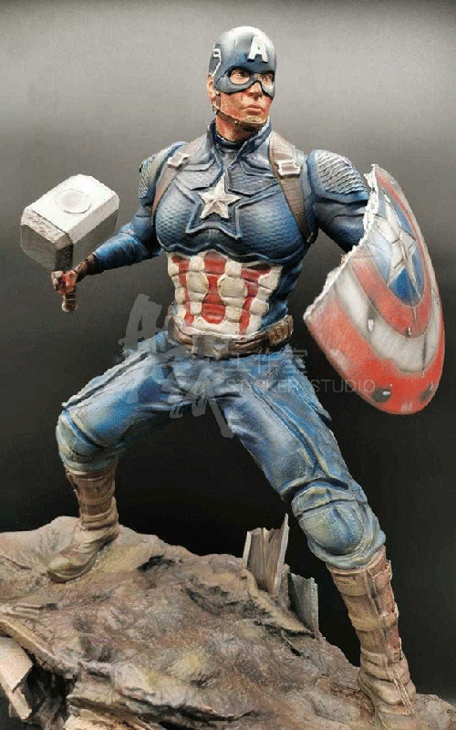 スーパーそに子 立体マグと3Dポスター Captain America 3D print figure 1/6 42cm Model Kit Unpainted