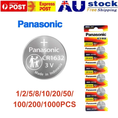 Panasonic CR1632 Coin Li Battery 3V AU STOCK 1/2/5/8/10/20/50/100/200/1000PCS - image 1 of 3