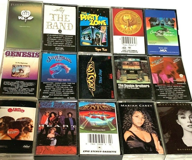 Lot of 15 Classic 80s Rock Music Cassette Tapes Boston Genesis Heart