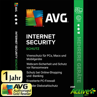 AVG Internet Security 2026 10 Devices 1 Year | MULTIPLE DEVICES PC,Mac,Android,iOS
