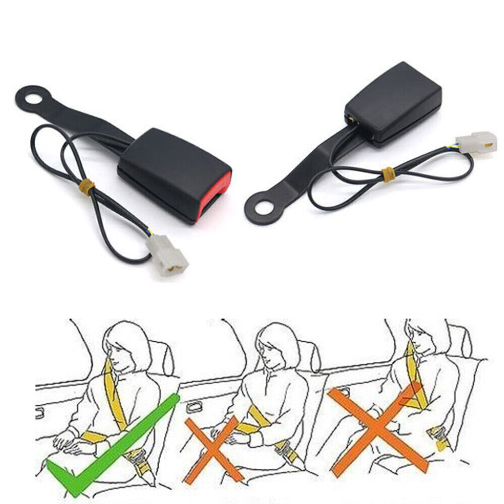 Driver Passenger Front Seat Belt Buckle Socket Plug Connector w/Warning Cable US
