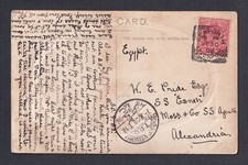 UK 1908 ’THE DUCK POND’ POSTAL SEAFORTH TO EGYPT CON ALEJANDRÍA - PUERTO DICHO TPO