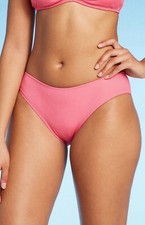 Shade Shore Women's Bikini Bottom Hipster Pucker Low rise Pink Size XL