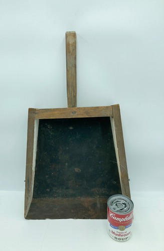 Vtg Large Primitive Rustic Nailed Wood and Tin Grain Scoop Farmhouse - Picture 2 of 12