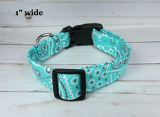 Mint Green Bandana Terri's Dog Collar handmade adjustable western paisley