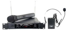 Pyle new PDWM2700 2Ch VHF Wireless Microphone System W/ Handheld  Headset Mic