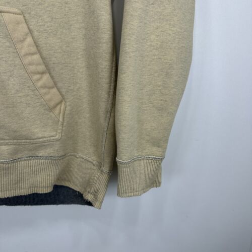 Desigual Hoodie Mens XL Beige Pullover Sweatshirt Jumper Embroidered Heavyweight - Picture 8 of 10