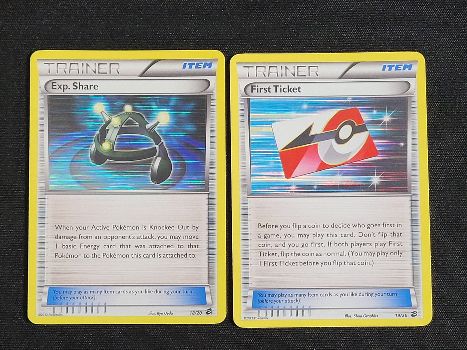 Pokemon First Ticket 19/20 & Exp. Share 18/20 Holo Rare Dragon Vault LP