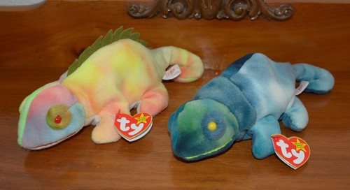 Ty Beanie Babies Iggy & Rainbow Recalled Rare Valuable 1997 Many Errors