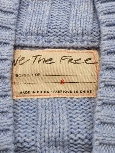 Free People We The Free Rudi Funnel Neck Sweater Size Small Blue New RRP £140 - Picture 7 of 15