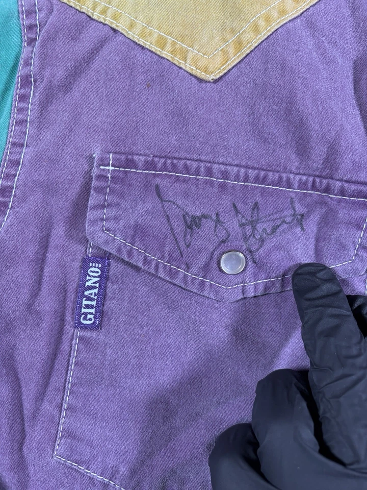 VINTAGE Gitano Western Shirt Mens Small 90s Pearl Snap GEORGE STRAIGHT Signed - Image 2 of 4