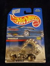 NIB 1998 Hot Wheels Mainline-Collector #991 Rodzilla Chrome w/Gold Lace Spoke