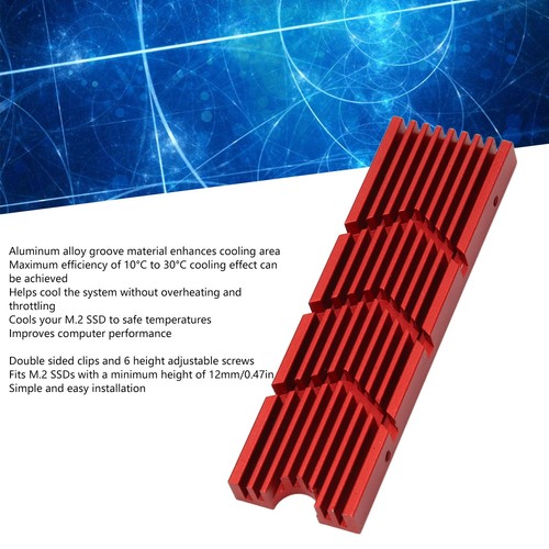 M.2 Heatsink NVME 2280 SSD Cooler With 3 Thermal Pads For PC For For M.2 NEW - Afbeelding 9 van 12