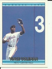 1992 DONRUSS Baseball Card #218 Vince Coleman METS