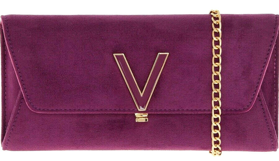 Bolso sin asas VALENTINO de gamuza púrpura Malva Flash bandolera y monedero cartera Rockstud