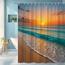 Ocean Sunset Shower Curtain - Beach Decor for Bathing