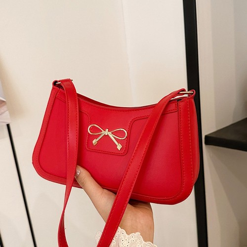 PU Leather Shoulder Bag Solid Color Underarm Bag Messenger Crossbody Bag Women - Picture 14 of 17