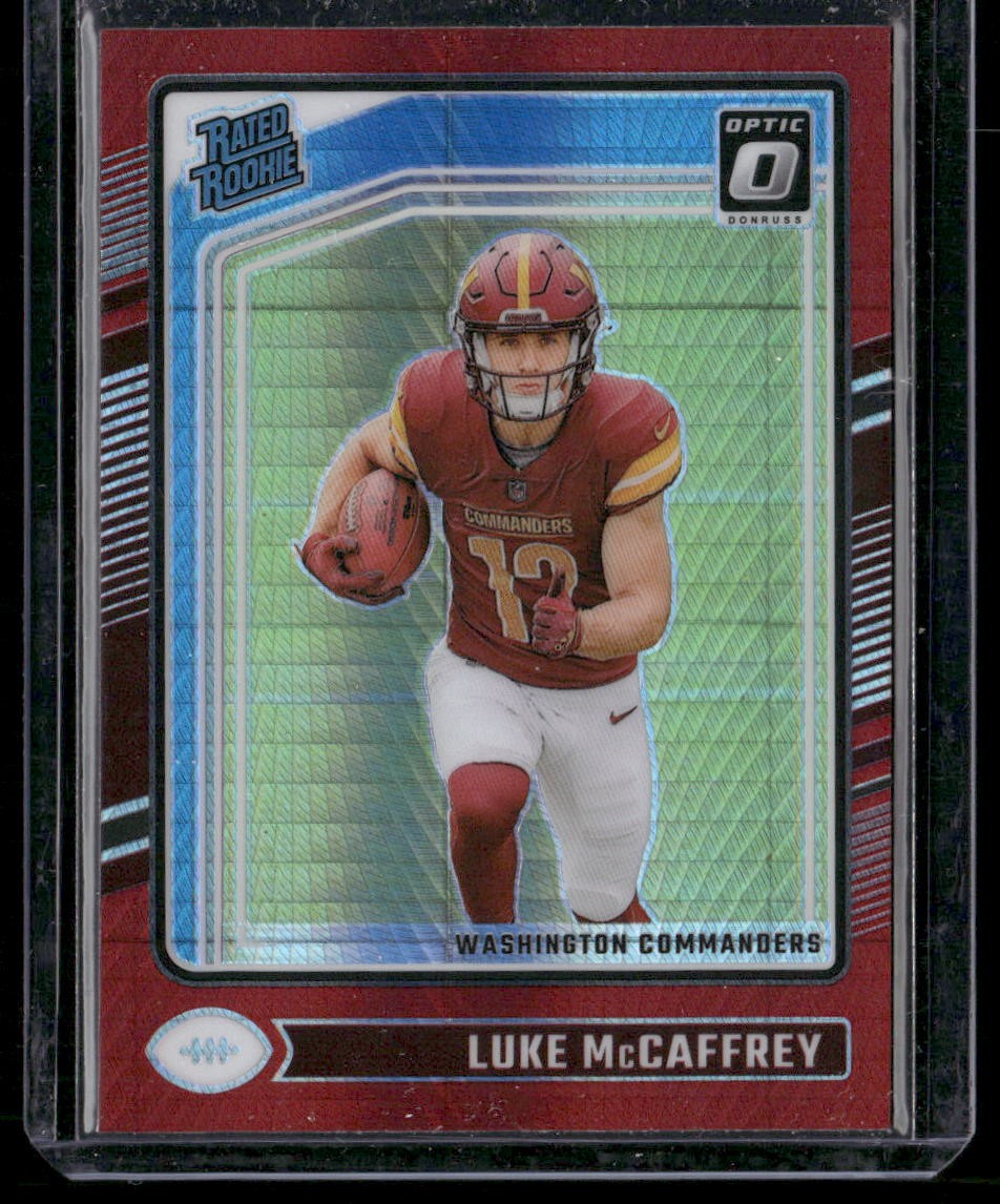 2024 Donruss Optic #268 Luke McCaffrey Red Hyper