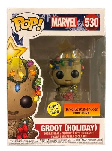 Groot Holiday Marvel Funko Pop! Box Warehouse Exclusive! Glows In The Dark!