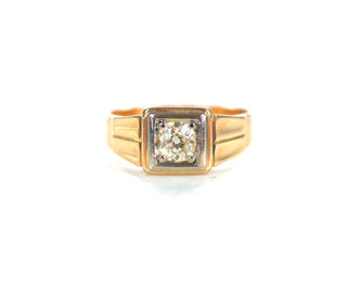 schöner Solitär Ring Altschliff Diamant von ca. 0 45 0 50ct 585er Gold 14K
