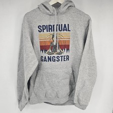 Womens Port  Company Gray Hoodie Spiritual Gangster Size M