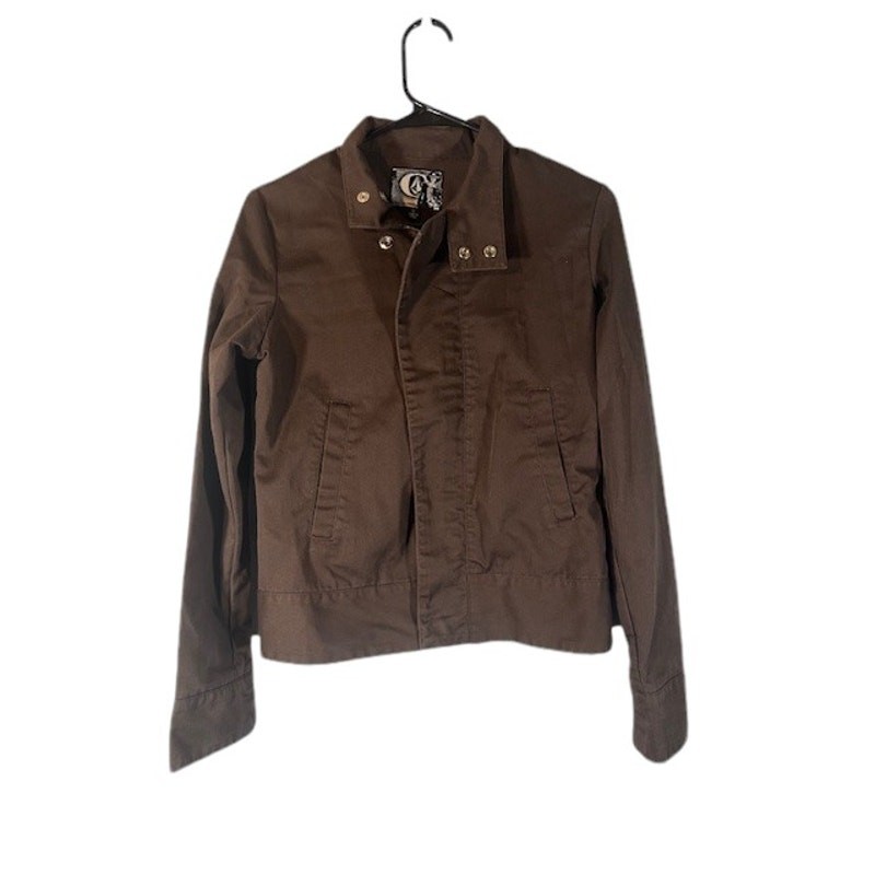 Volcom Brown Basic Zipper Sleeves Simple Full Zip… - image 1