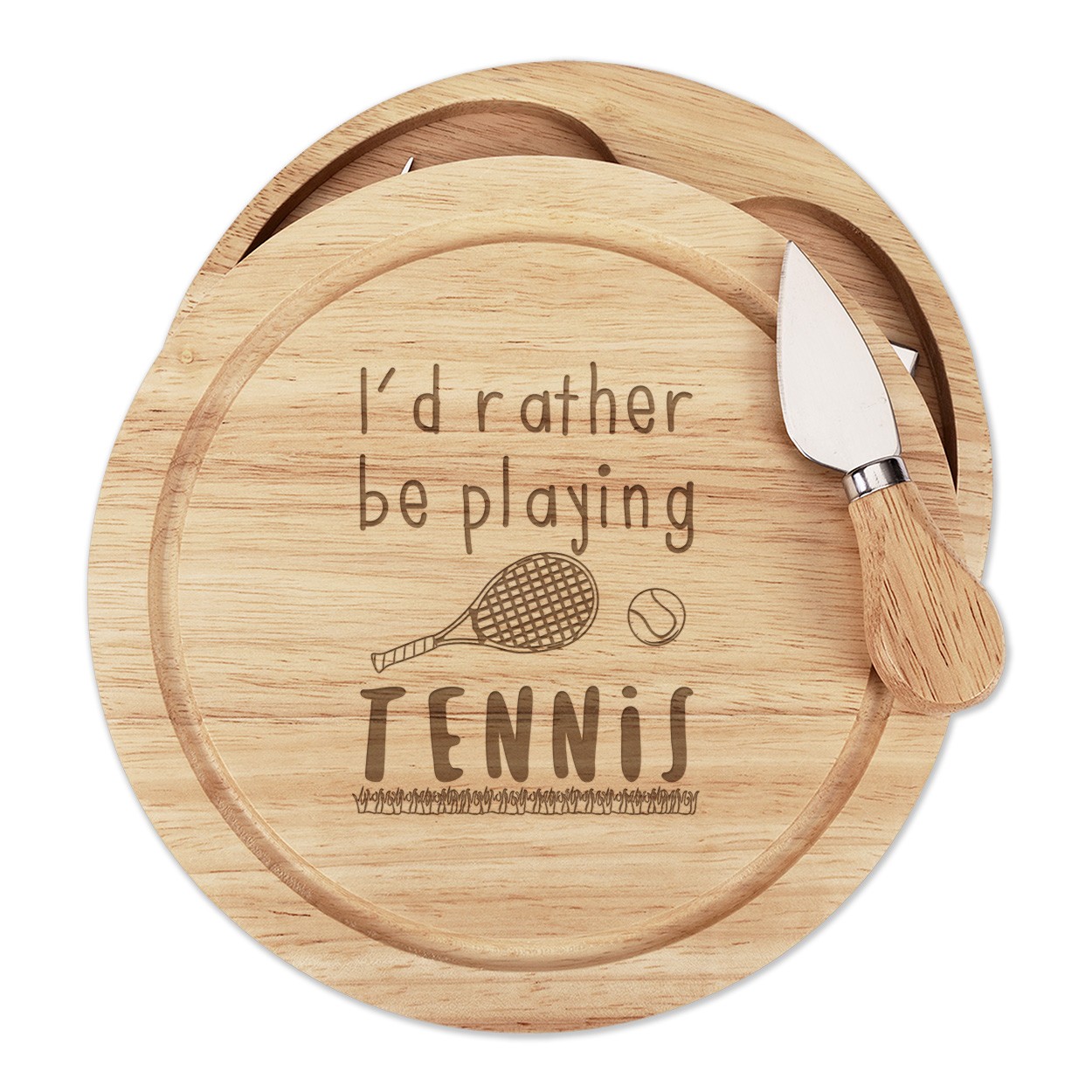 I'd Rather Be Playing Tennis Cheese Board Knife Set Funny Sport