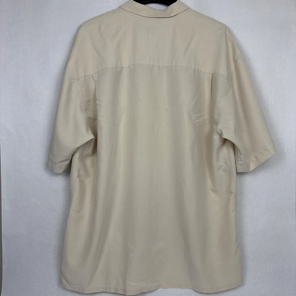 Camisa Hawaiana Bamboo Cay Para Hombre XL Extra Grande Bordada Manga Corta Abotonada Foto 3 de 4