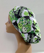Scrub Cap, Surgical Hat, Euro Style Scrub Cap, Stretchy, St. Patricks