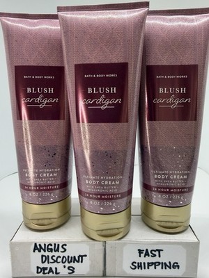 Bath & Body Works BLUSH CARDIGAN Ultimate Hydration Body Cream 8oz, 3 PCS NEW
