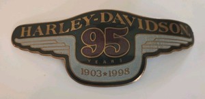 Harley Davidson 95th Anniversay Gas Tank 7in Emblem 1903-1998