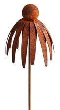 Rost Gartenstecker Sonnenhut 78 cm Metall Gartendekoration Blume Blüte Edelrost