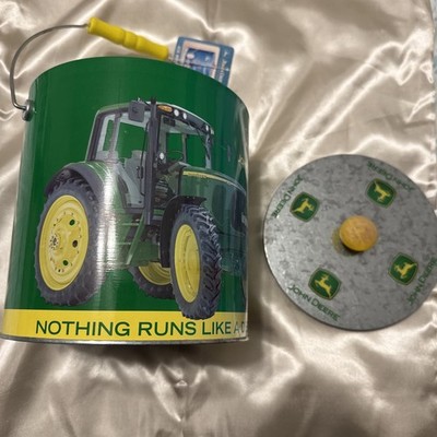 JOHN DEERE ICE BUCKET WOOD HANDLE NEVER USED LICENSE TAG ATTACHED-Free Shipping