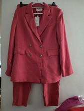 Mango Set Double-breasted Blazer Sz M Pants SZ L Papaya Nwt