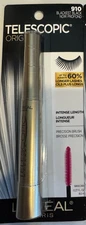 1 L'Oreal LOREAL Paris Telescopic Washable Mascara 0.27oz 910 Blackest Black NEW