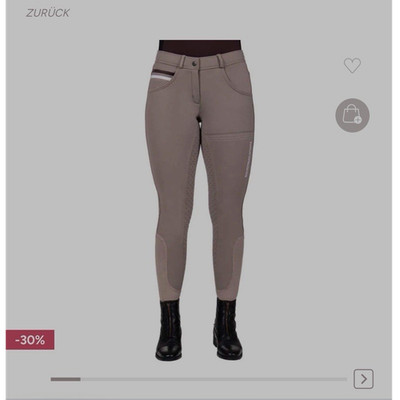 QHP Damen Winterreithose Softshell Vollbesatz beige Größe 38