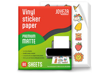 JOYEZA Premium Printable Vinyl Sticker Paper for Inkjet Printer - 25 White Free