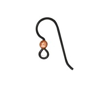 TierraCast Black Niobium French Earwires Copper Bead Hypoallergenic Earrings