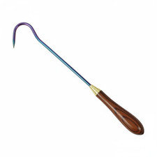 Ice Fishing Gaff Hook, Stainless Steel, Wooden Handle, Fish Grabber