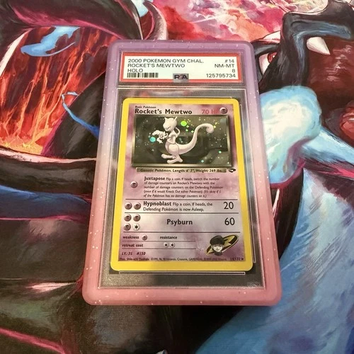 2000 Pokemon Gym Challenge-Rocket's Mewtwo Holo-14/132-PSA 8 NM/Mint